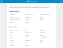 Tablet Screenshot of javacodeexamples.com